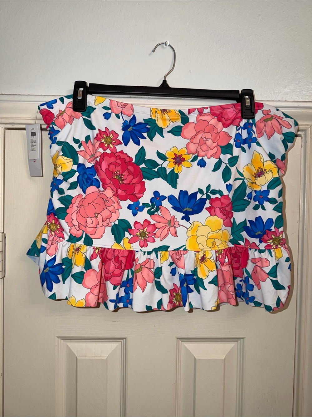 jcpenney White Floral Swim skirt with Multicolor Blooms